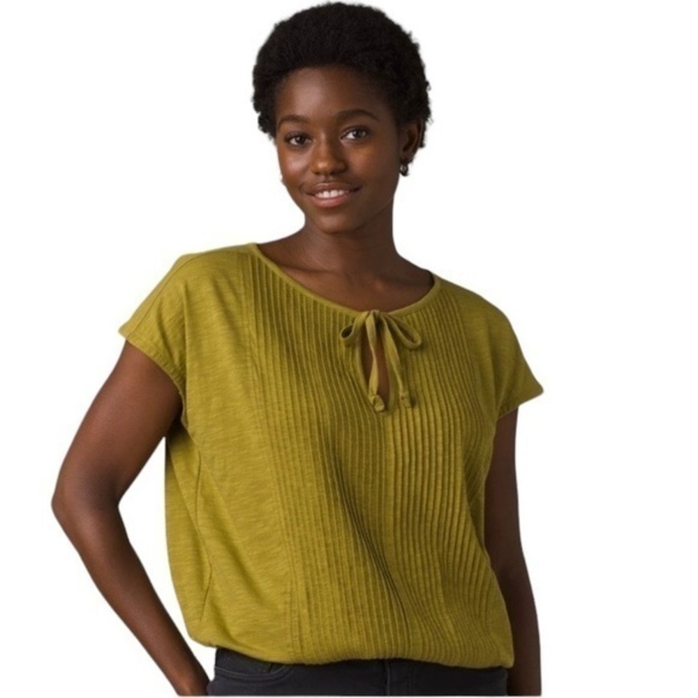 Prana Mustard Yellow Canella Ocupas Popover Blouse Top Size XS